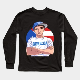 Boricua Puerto Rican Strong Pride Puerto Rico Flag Long Sleeve T-Shirt